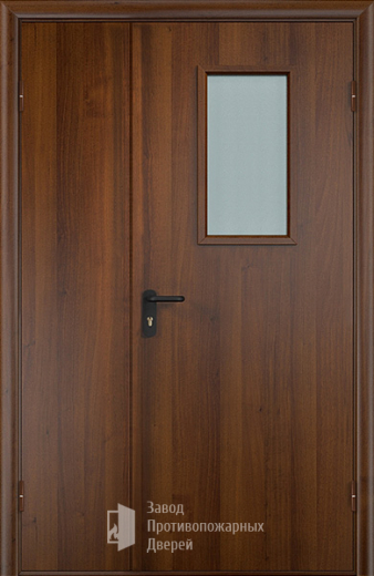Фото двери «Полуторная МДФ со стеклом EI-30» в Серпухову