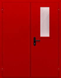 Фото двери «Двупольная со стеклом (красная)» в Серпухову