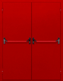 Фото двери «Двупольная глухая с антипаникой (красная)» в Серпухову