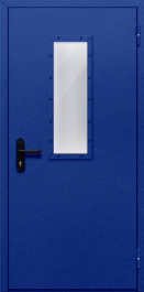 Фото двери «Однопольная со стеклом (синяя)» в Серпухову